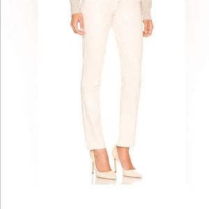 NWT! AG Adrian Goldschmied Mari paneled high rise slim straight jean cream, 25.